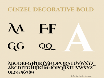 Cinzel Decorative Bold Version 1.001;PS 001.001;hot图片样张