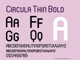 Circula Thin Bold Version 1.000 Font Sample