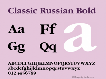 Classic Russian Bold 001.001 Font Sample