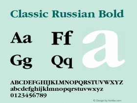 Classic Russian Bold 001.001 Font Sample