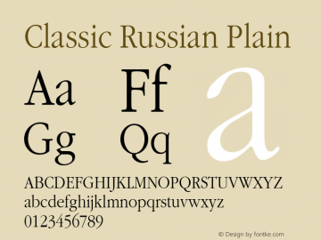 Classic Russian Plain 001.001 Font Sample