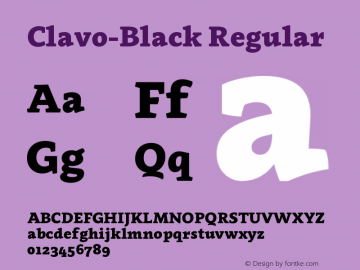 Clavo-Black Regular Version 1.000;PS 001.000;hotconv 1.0.70;makeotf.lib2.5.58329图片样张