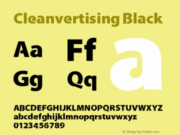 Cleanvertising Black Version 1.0 Font Sample
