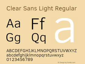 Clear Sans Light Regular Version 1.00 Font Sample
