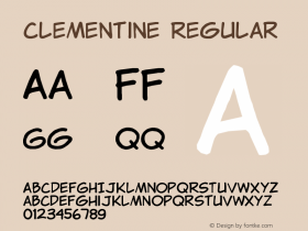 Clementine Regular Version 1.000;PS 001.001;hotconv 1.0.38 Font Sample