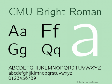 CMU Bright Roman Version 0.7.0图片样张