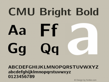 CMU Bright Bold Version 0.7.0 Font Sample