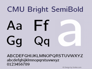 CMU Bright SemiBold Version 0.7.0 Font Sample