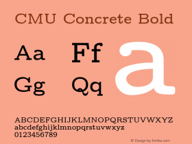 CMU Concrete Bold Version 0.7.0 Font Sample