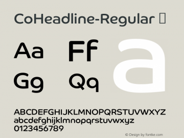 CoHeadline-Regular ☞ Version 2.000;com.myfonts.easy.daltonmaag.co.headline.wfkit2.version.4cxS图片样张