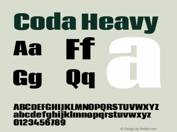 Coda Heavy Version 2.000; ttfautohint ( Font Sample