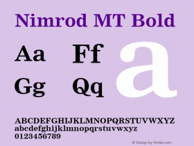 Nimrod MT Bold 001.003 Font Sample
