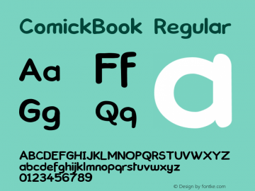 ComickBook Regular 1.0 Font Sample