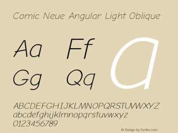 Comic Neue Angular Light Oblique Version 1.000图片样张