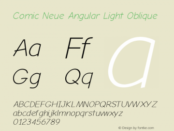 Comic Neue Angular Light Oblique Version 1.000图片样张