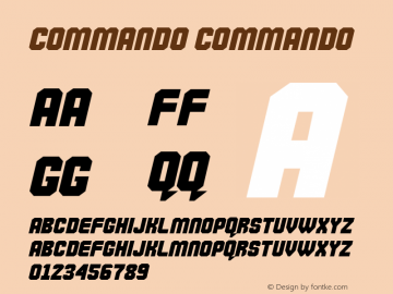 Commando Commando Version 1.00 2007 initial release Font Sample