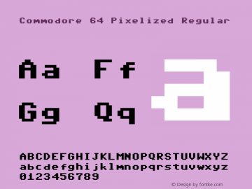 Commodore 64 Pixelized Regular 1.2 Font Sample