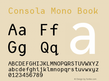 Consola Mono Book Version 2.000 Font Sample