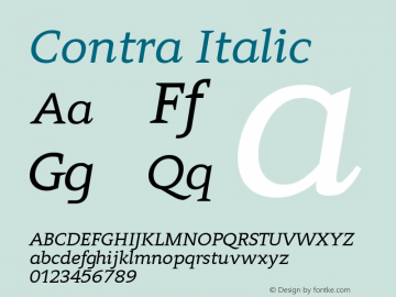 Contra Italic 0.7图片样张