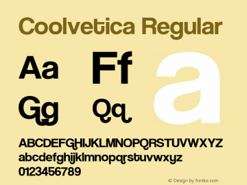 Coolvetica Regular Version 3.000 2005 initial release Font Sample