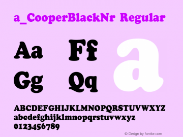 a_CooperBlackNr Regular 01.03 Font Sample