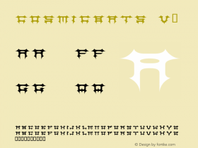 CosmicBats V1 Macromedia Fontographer 4.1.5 3/1/02 Font Sample