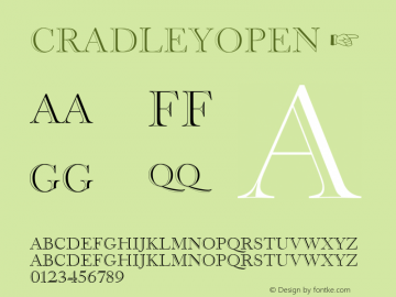 CradleyOpen ☞ Version 1.006;com.myfonts.easy.castletype.cradley.open.wfkit2.version.4nRb图片样张