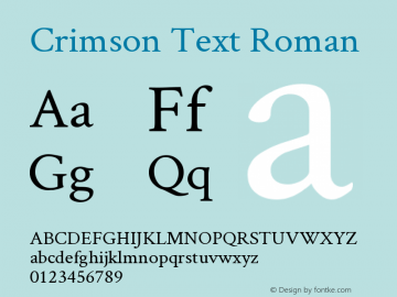 Crimson Text Roman Version 0.13图片样张