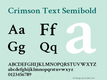 Crimson Text Semibold Version 0.12图片样张