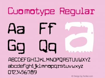 Cuomotype Regular Version 2.000 2004 Font Sample