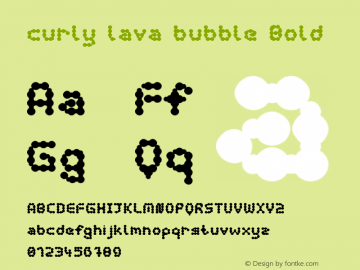 curly lava bubble Bold Version 1.000 Font Sample