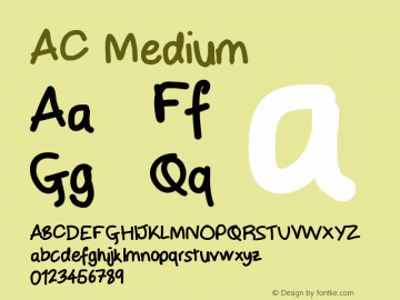 AC Medium Version 001.000 Font Sample