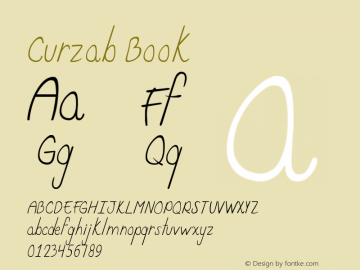 Curzab Book Version 1.000 Font Sample
