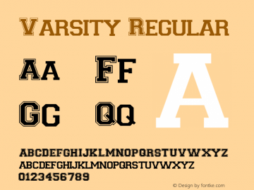 Varsity Regular Macromedia Fontographer 4.1 5/28/96 Font Sample