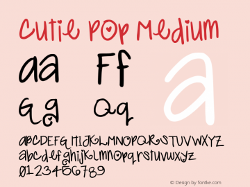 Cutie Pop Medium Version 001.000 Font Sample