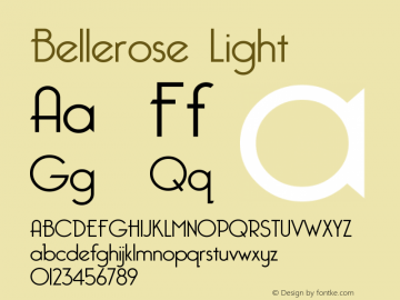 Bellerose Light 1.0 Font Sample