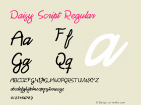 Daisy Script Regular Version 1.0 Font Sample