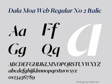Dala Moa Web Regular No 2 Italic Version 1.1 2013 Font Sample