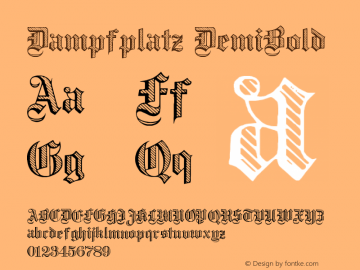 Dampfplatz DemiBold Version 1.0; 2002; initial r Font Sample