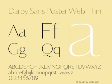 Darby Sans Poster Web Thin Version 1.8 2014 Font Sample