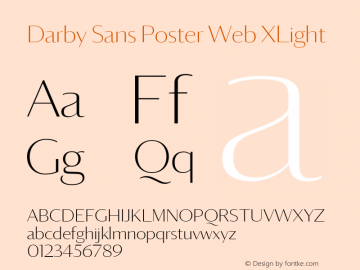 Darby Sans Poster Web XLight Version 1.1 2014 Font Sample