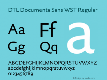 DTL Documenta Sans WST Regular Version 002.001 Font Sample