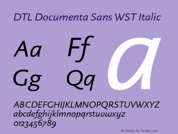 DTL Documenta Sans WST Italic Version 002.001图片样张