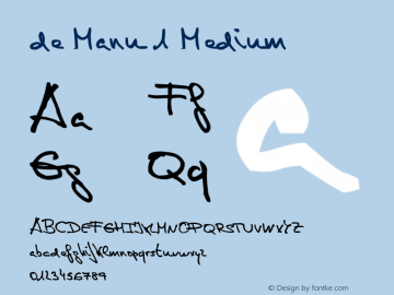 de Manu 1 Medium Macromedia Fontographer 4.1 12/03/2008 Font Sample
