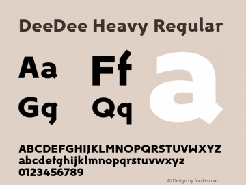 DeeDee Heavy Regular Version 1.000 | wf-r Font Sample