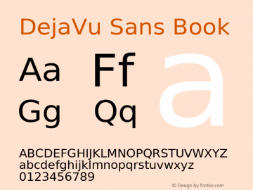 DejaVu Sans Book Version 2.29 Font Sample