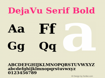 DejaVu Serif Bold Version 2.29 Font Sample