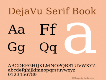 DejaVu Serif Book Version 2.29 Font Sample