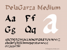 DelaGarza Medium Version 001.000 Font Sample