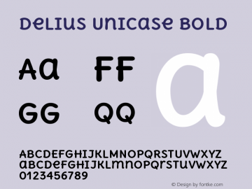 Delius Unicase Bold Version 1.001 Font Sample